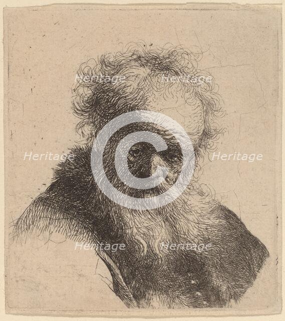 Bust of an Old Man with Flowing Beard and White Sleeve, c. 1630. Creator: Rembrandt Harmensz van Rijn.
