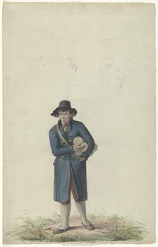 Standing man with three rolls under the arm, 1700-1800. Creator: Anon.