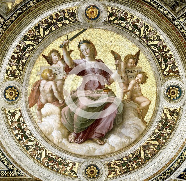Lady Justice (Fresco in Stanza della Segnatura), ca 1510-1511. Creator: Raphael (Raffaello Sanzio da Urbino) (1483-1520).