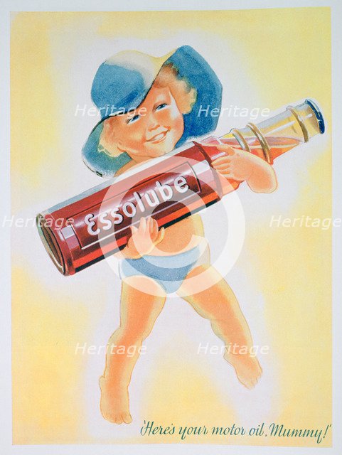 Essolube motor oil advert, 1935. Artist: Unknown
