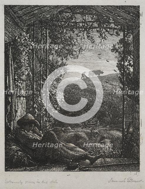 The Sleeping Shepherd, 1857. Creator: Samuel Palmer (British, 1805-1881).