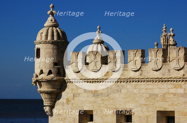 Belém Tower (Tower of Belém), Lisbon, Portugal, 16th century, 2008. Architectural detail. Creator: Unknown.