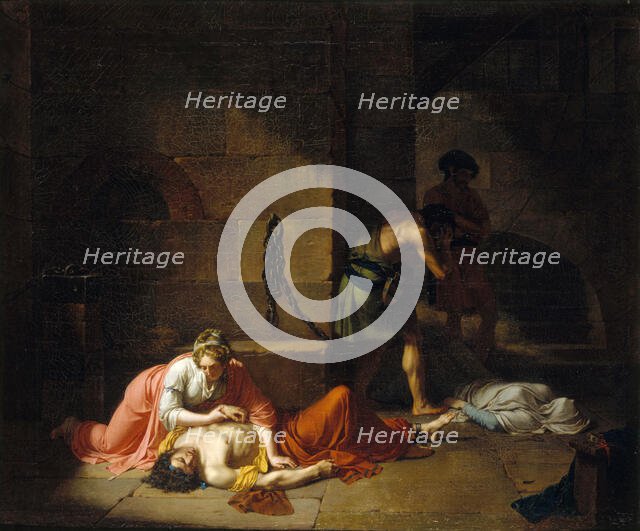 La Mort d'Agis, 1789. Creator: Nicolas Andre Monsiau.