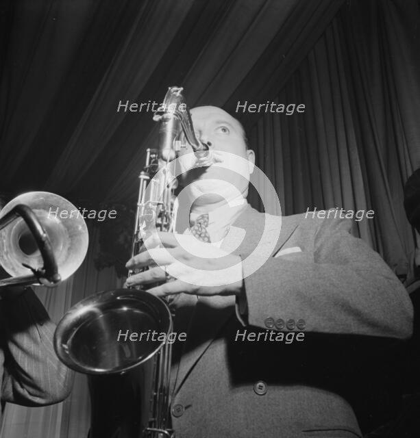 Portrait of Bud Freeman, Eddie Condon's, New York, N.Y., 1946. Creator: William Paul Gottlieb.