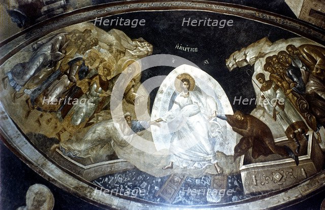 'Anastasis', fresco in the parekklesion of Church of Christ in Chora, c1310-c1320. Artist: Unknown