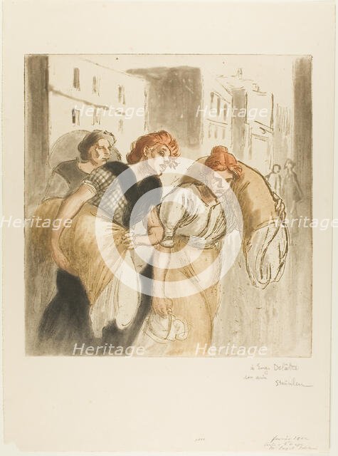 The Return from the Laundry, 4415. Creator: Theophile Alexandre Steinlen.