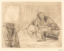 The Model's Rest (first plate), 1909. Creator: Jean Louis Forain.