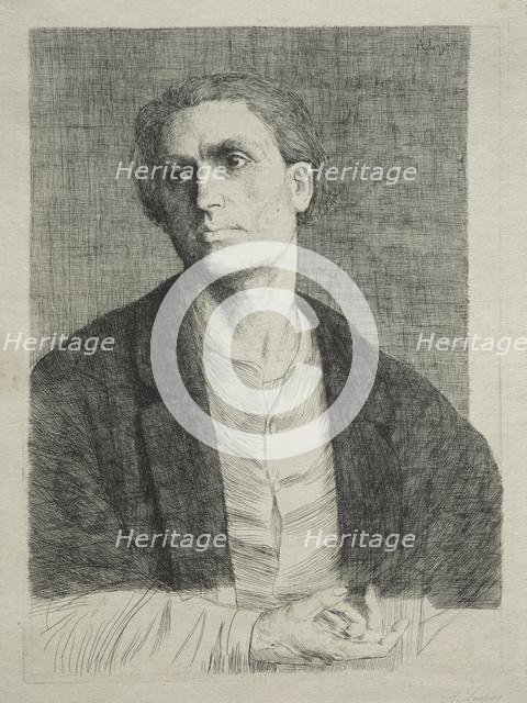 Study of a Man's Head. Creator: Alphonse Legros (French, 1837-1911).