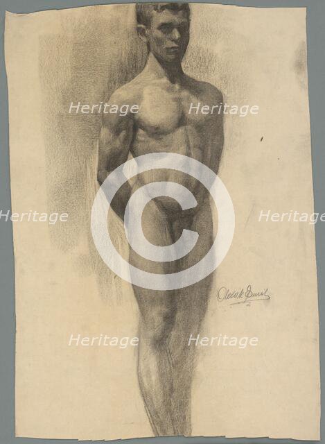 Study of a male nude, 1910-1920. Creator: Emil Alexay-Olexák.