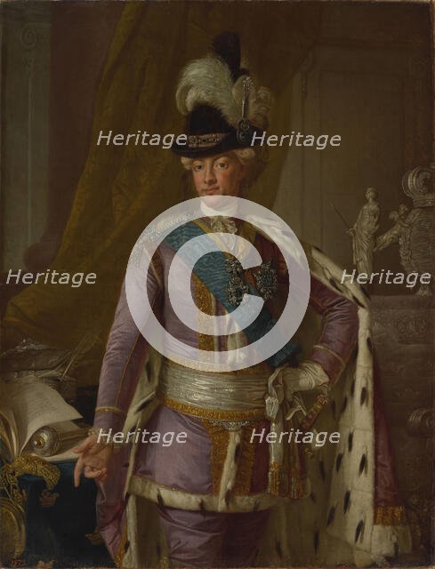 Portrait of King Gustav III of Sweden (1746-1792), 1779. Creator: Krafft, Per, the Elder (1724-1793).