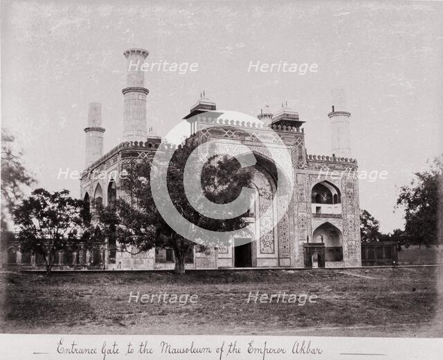 Entrance Gate to the Mausoleum of the Emperor Akbar, Late 1860s. Creator: Samuel Bourne.