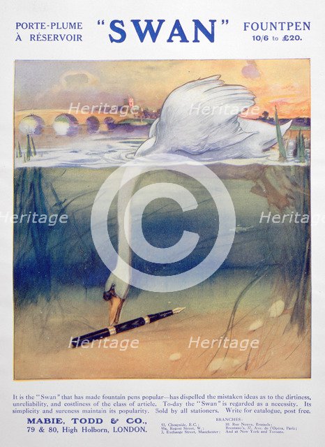 Advert for Swan fountain pens, c1906. Artist: Unknown