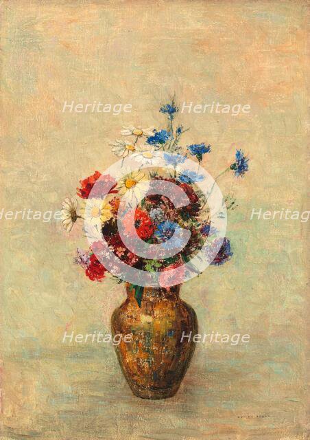 Flowers in a Vase, c. 1910. Creator: Odilon Redon.