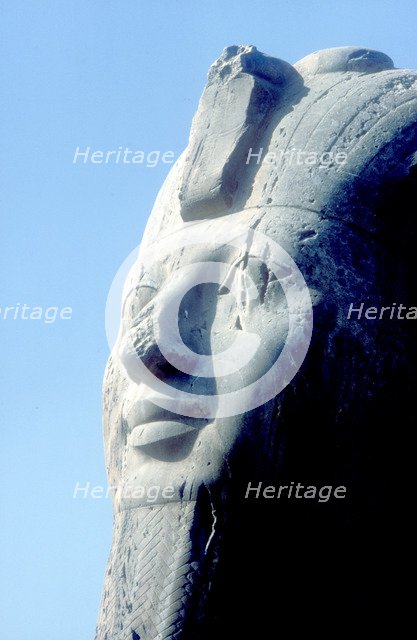 Head detail of Alabaster Sphinx, Memphis, Egypt, 18th or 19th Dynasty, c14th-13th century BC. Artist: Unknown