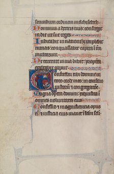 Initial C: The Sacrifice of Isaac; Bute Psalter, text and illumination about 1285. Creator: Bute Master.