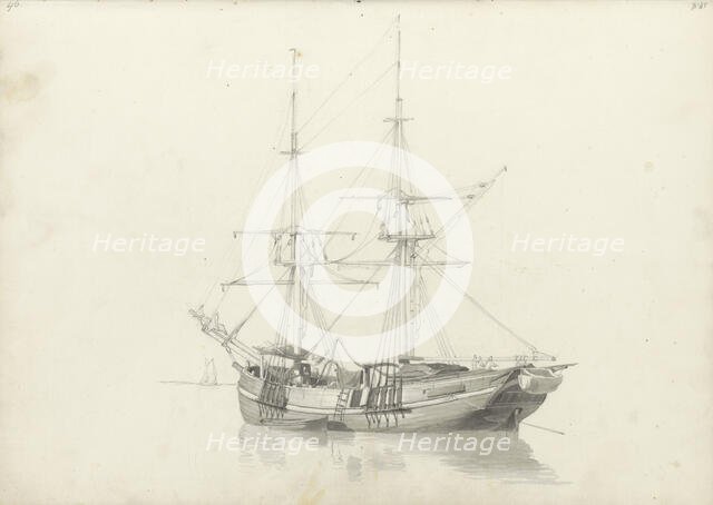 Sailing boat on the water, 1797-1838. Creator: Johannes Christiaan Schotel.