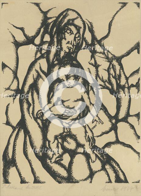 Mother with child, 1927. Creator: Konstantin Bauer.