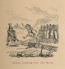 'Remus jumping over the Walls', 1852. Artist: John Leech.