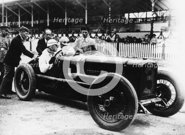 Henry Segrave in a Sunbeam, San Sebastian, Spain, 1926. Artist: Unknown
