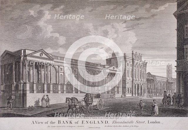Bank of England, Threadneedle Street, London, 1797. Artist: Anon