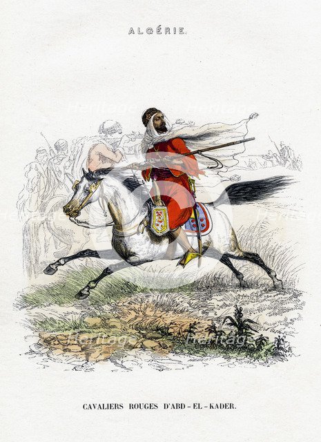 Red horsemen of Abd-el-Kader, Algeria. Artist: Unknown