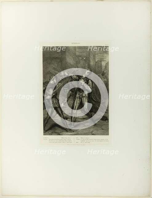 Villain, Thou Diest, plate ten from Othello, 1844. Creator: Theodore Chasseriau.