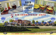 Rock Village Court motel, Springfield, Missouri, USA, 1950. Artist: Unknown