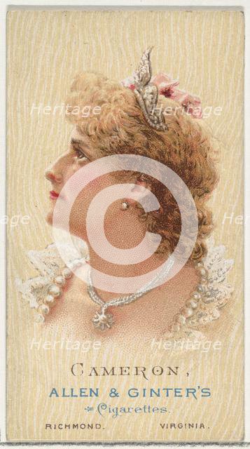 Cameron, from World's Beauties, Series 2 (N27) for Allen & Ginter Cigarettes, 1888., 1888. Creator: Allen & Ginter.