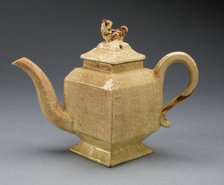 Teapot, Staffordshire, 1750/59. Creator: Staffordshire Potteries.