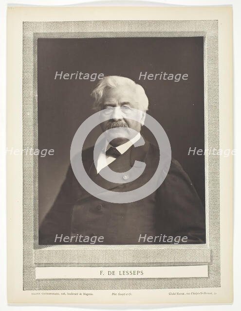 F. de Lesseps, c. 1876. Creator: Nadar.