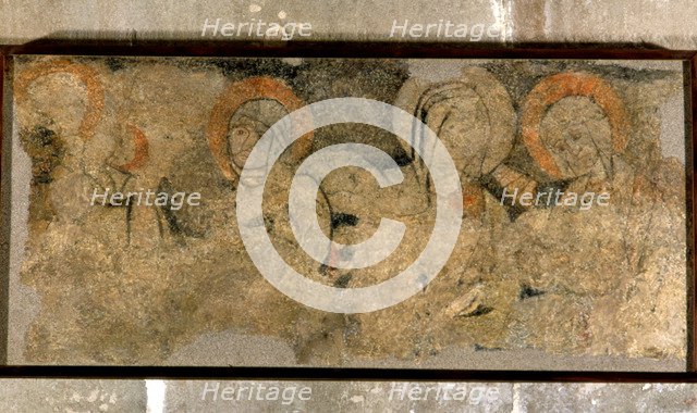  'Holy women', fragment of the mural painting from the apse of the church of St. Peter ad Vincula…