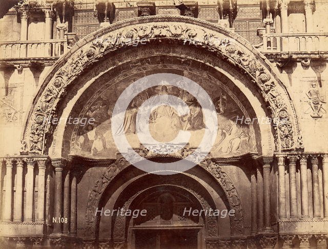 Church Portal with Mosaic of Christ Enthroned in Majesty, 1880s. Creator: Unknown.