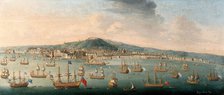 The bay of Naples with the British fleet at anchor, 1 August 1718. Creator: Gaspar Butler.