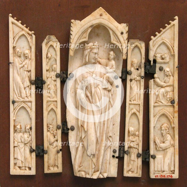 Polyptych, Virgin in Tabernacle, French or Italian, 14th century. Creator: Unknown.