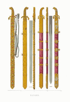 Backswords. From the Antiquities of the Russian State, 1849-1853. Creator: Solntsev, Fyodor Grigoryevich (1801-1892).