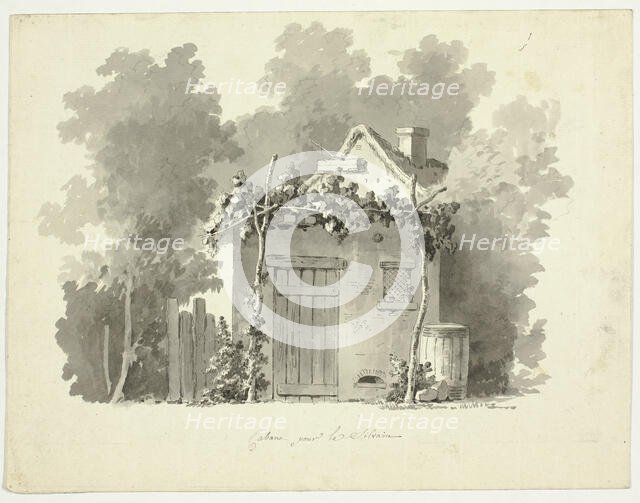 View of the Park at Versailles: Rustic Cabin, n.d. Creator: Pierre Antoine Mongin.