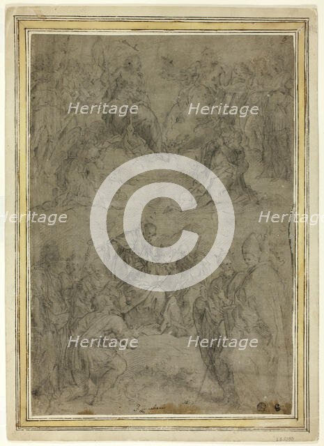 Trinity with the Virgin, and Ten Saints, c.1565. Creator: Tommaso Manzuoli.