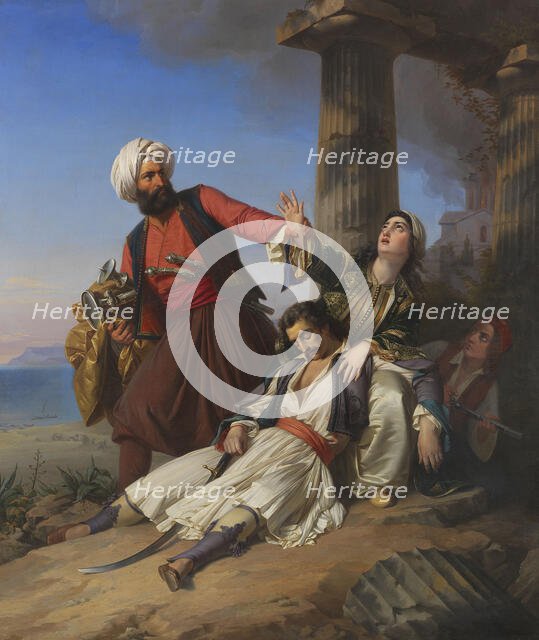 Scene from the Greek War of Independence, 1841. Creator: Jacobs, Paul Emil (1802-1866).