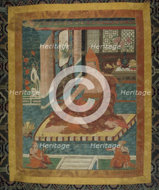 Painted Banner (Thangka) of Portrait of Sakya Pandita (1132 - 1251), c. 1800. Creator: Unknown.