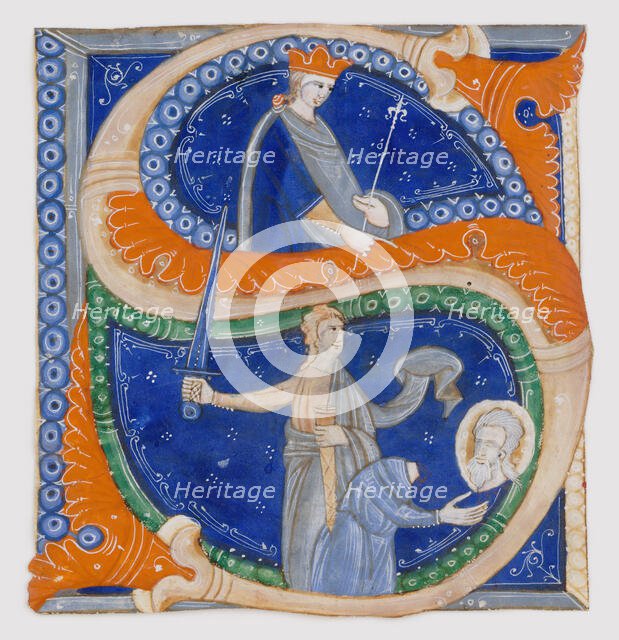 Manuscript Illumination with the Beheading of Saint Paul in an Initial S..., Italian, ca. 1278. Creator: Master of Bagnacavallo.