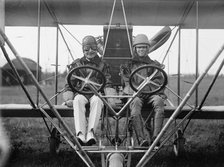 Aviation, Navy - Commodore J.C. Gillmore In Curtiss Headless Plane, Dual Control..., 1912. Creator: Harris & Ewing.