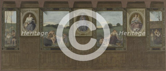 Esquisse pour la mairie du 20ème arrondissement : L'amour, la fidélité, la tendresse..., 1884. Creator: Edouard Michel Lancon.