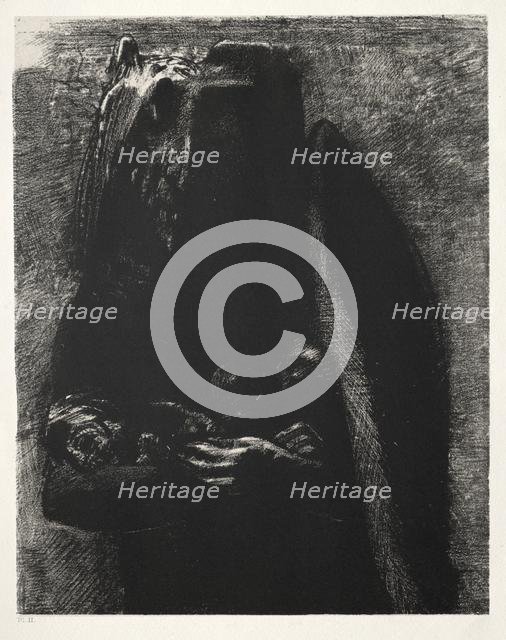 The Temptation of Saint Anthony (First Series): It Is the Devil, Bearing Beneath His Two Wings,1888. Creator: Odilon Redon (French, 1840-1916); Becquet (French); Edmond Deman.