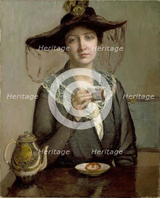 A Cup of Tea, turn of the 19/20th century. Creator: Lilla Cabot Perry.