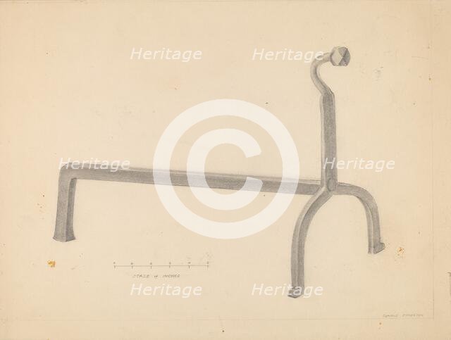 Andiron, 1935/1942. Creator: Donald Streeter.