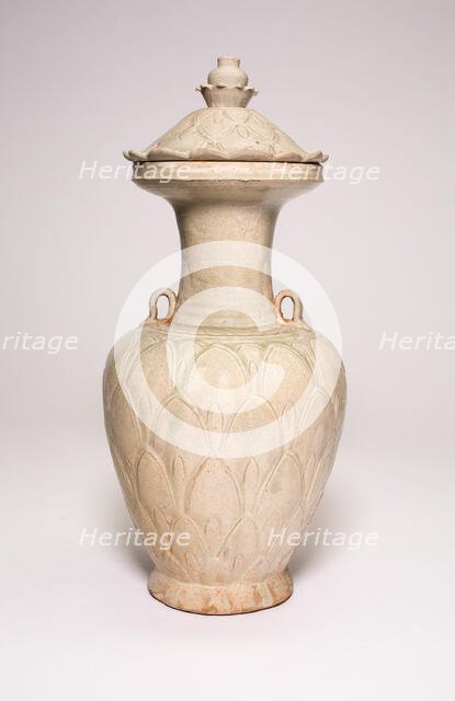 Covered Vase with Lotus Petals Decoration, Northern Song dynasty, late 10th/early 11th century. Creator: Unknown.