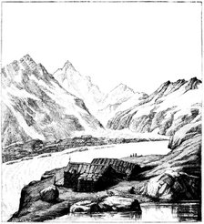 Shelter built by the glaciologist Louis Agassiz, Aar glacier, Switzerland, 1842 (1885). Artist: Unknown