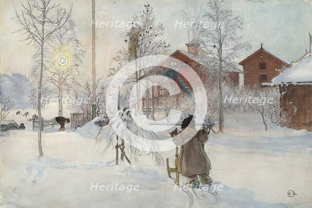 The Yard and Washhouse. From A Home (26 watercolours). Creator: Carl Larsson.