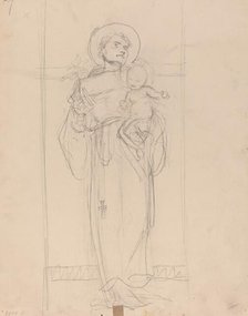 Standing Saint holding the Christ Child, 1896. Creator: Karel Vitezslav Masek.