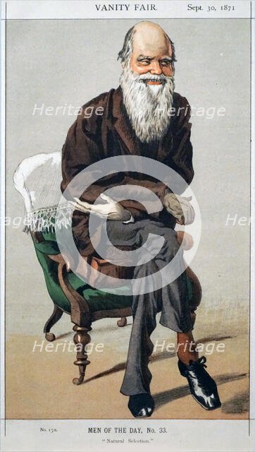 Charles Darwin from Vanity Fair magazine, 30 September 1871, 1871. Creator: Tissot, James Jacques Joseph (1836-1902).